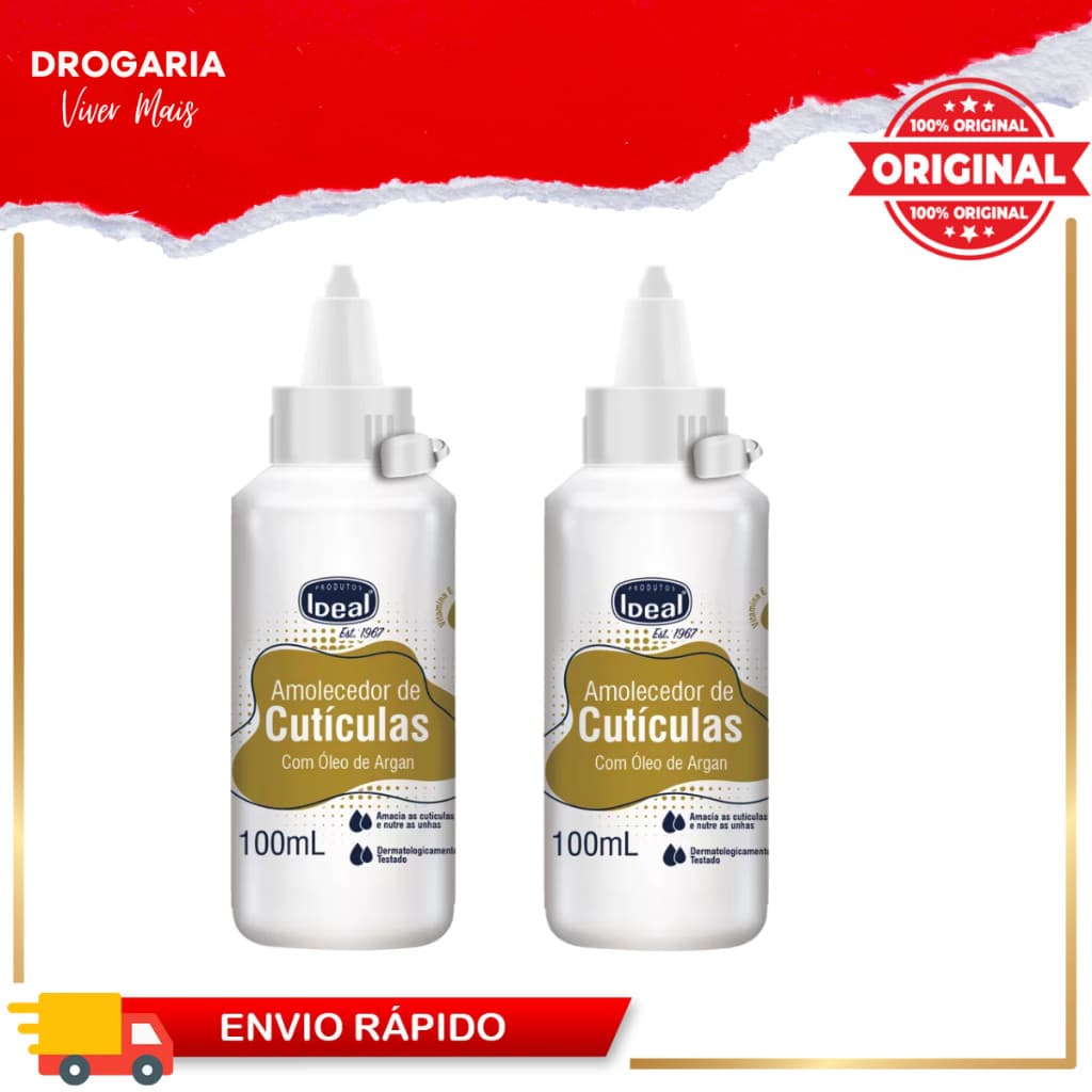2 UNIDADES AMOLECEDOR DE CUTÍCULA IDEAL 100ML ÓLEO DE ARGAN