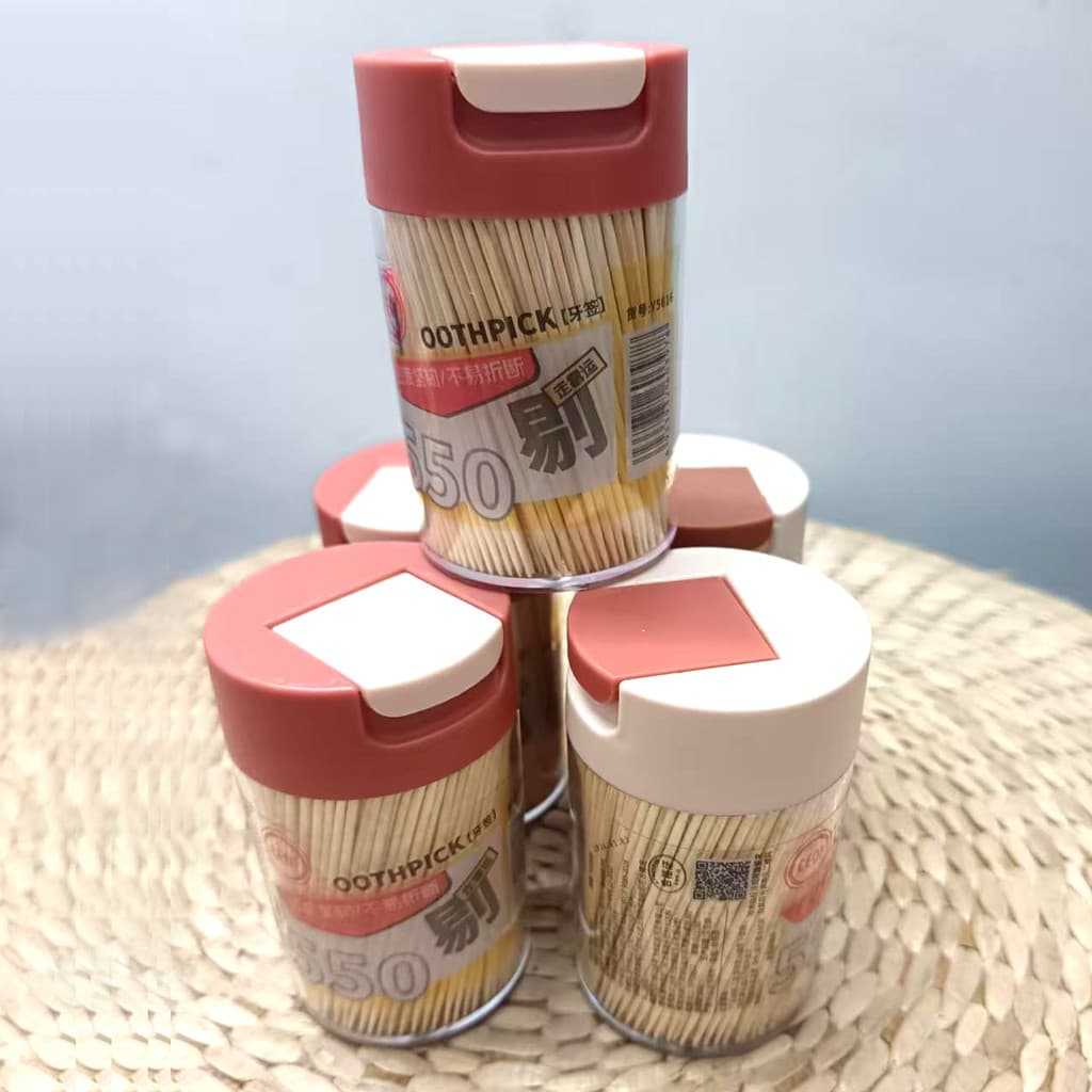 CEO Palito engarrafado descartável de duas cabeças de bambu grosso caixa de palito de cocô fino doméstico comercial colh