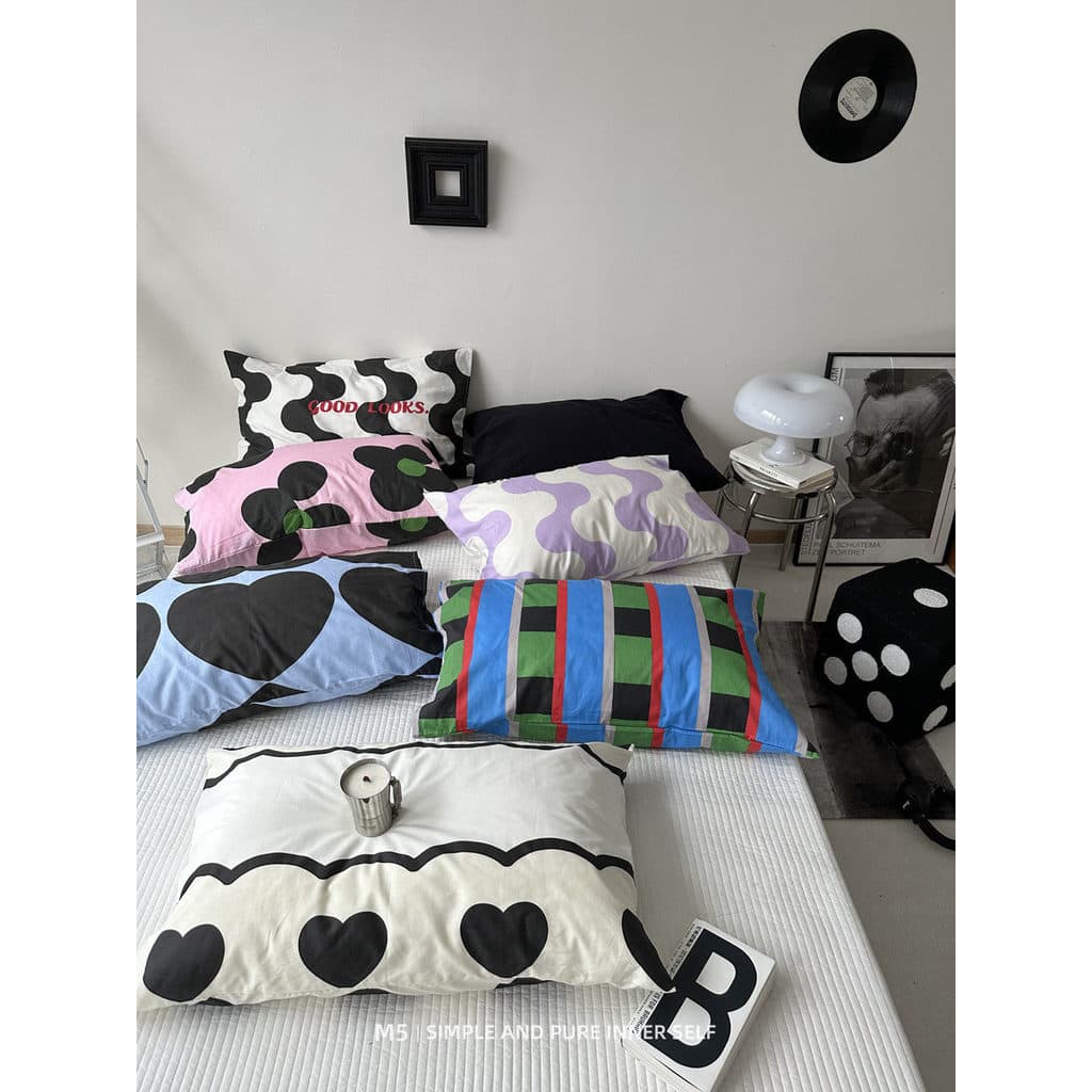 Moda simples único produto combinando algodão puro puro algodão único fronha par travesseiro de couro único 48x74cm fron