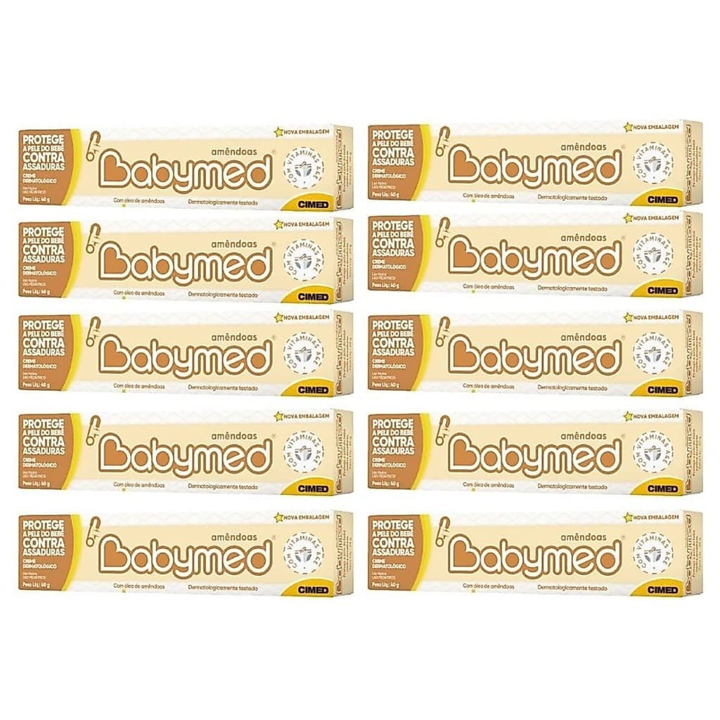 Pomada Assaduras Babymed Óleo de Amêndoas Cimed 40g- 10 Unidades