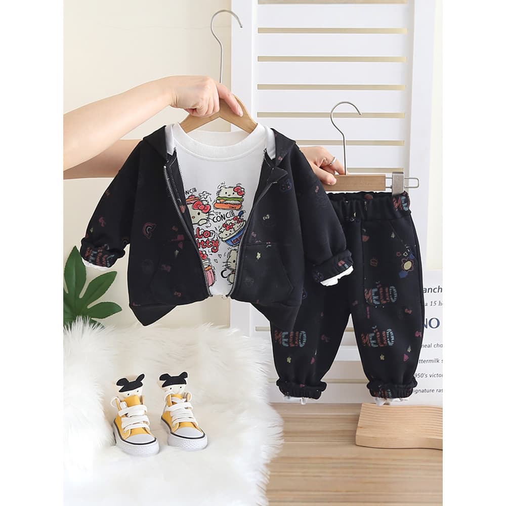 Meninas início do outono Wear combinando terno de três peças 4 crianças roupas 2026 novo estilo menina bebê 1 ano de ida