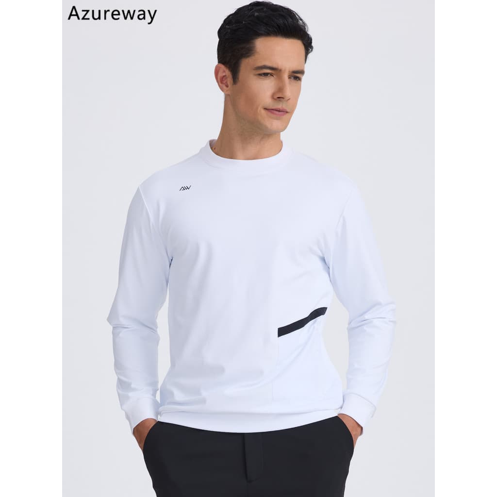 Outono inverno roupas masculinas de golfe em torno do pescoço velo-velo quente de manga comprida camiseta roupas de golf