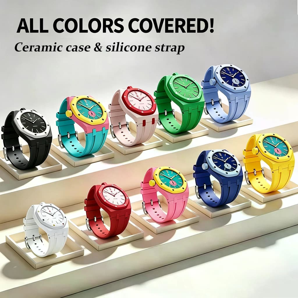 2 Em 1 Pulseira De Relógio De Silicone E Capa De Cerâmica Para Swatch X AP Royal Pop Mod Kit Cinta Casos Trocador Pulso