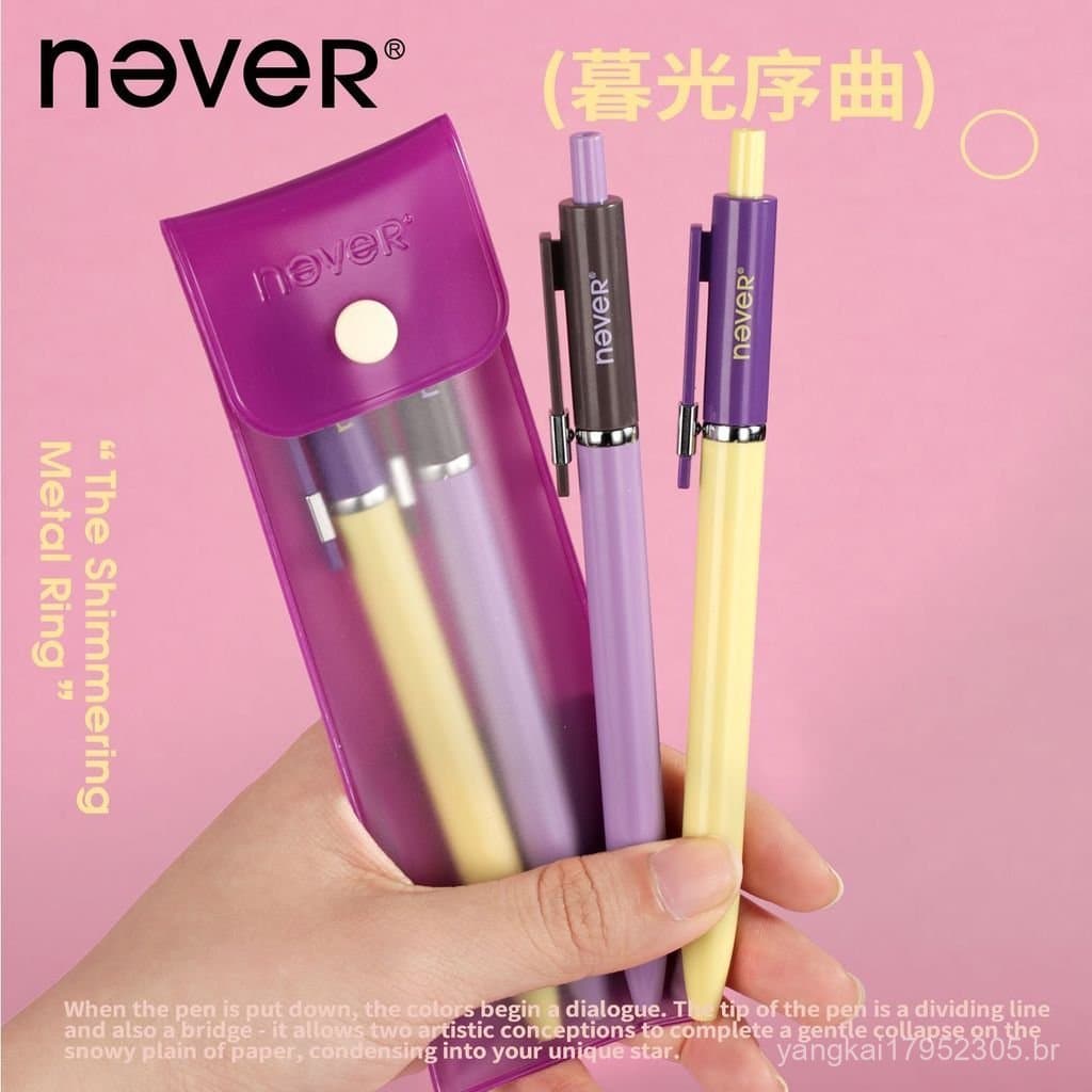 Caneta gel retrátil Never Star, alto valor estético, ponta ST, secagem rápida, escrita suave, caneta bonita, 0,5mm, adeq
