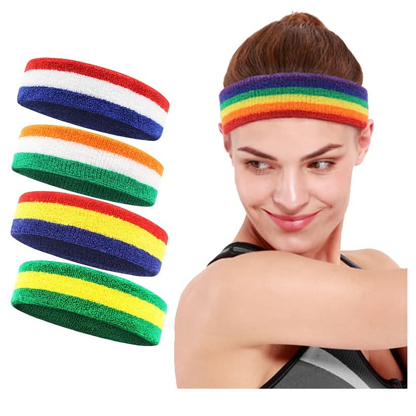 Cor esportes bandana suor-absorvente respirável verão correndo cinto antitranspirante Fitness Yoga Anti-deslizamento suo