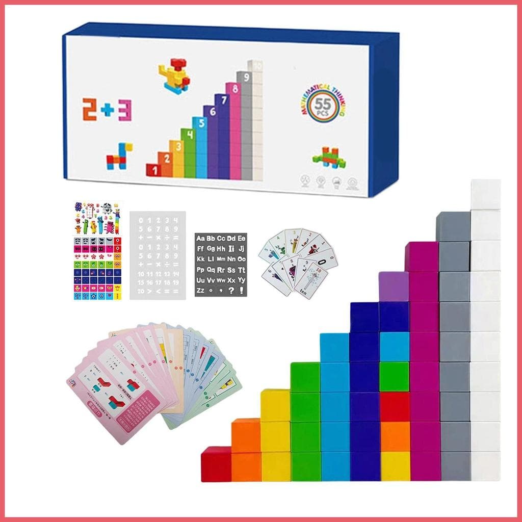 Blocos Magnéticos Infantis , 55 Peças , Educação Colorida Sensorial Com Adesivos , De Empilhamento Magnético Para Crianç