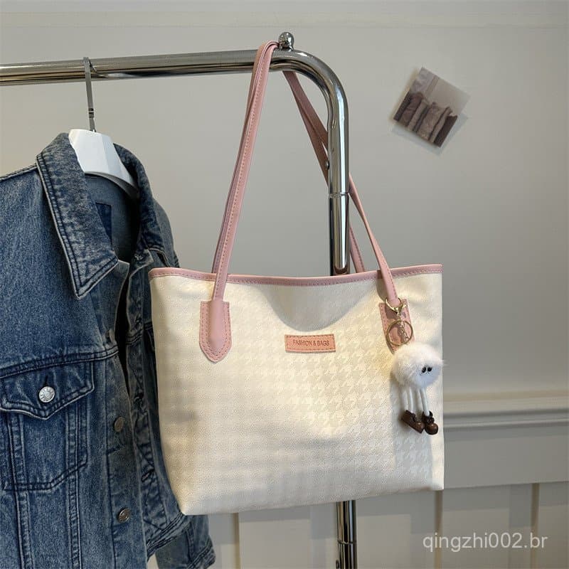 Bolsa tote feminina de grande capacidade, bolsa versátil para o dia a dia, bolsa de ombro elegante para estudantes unive