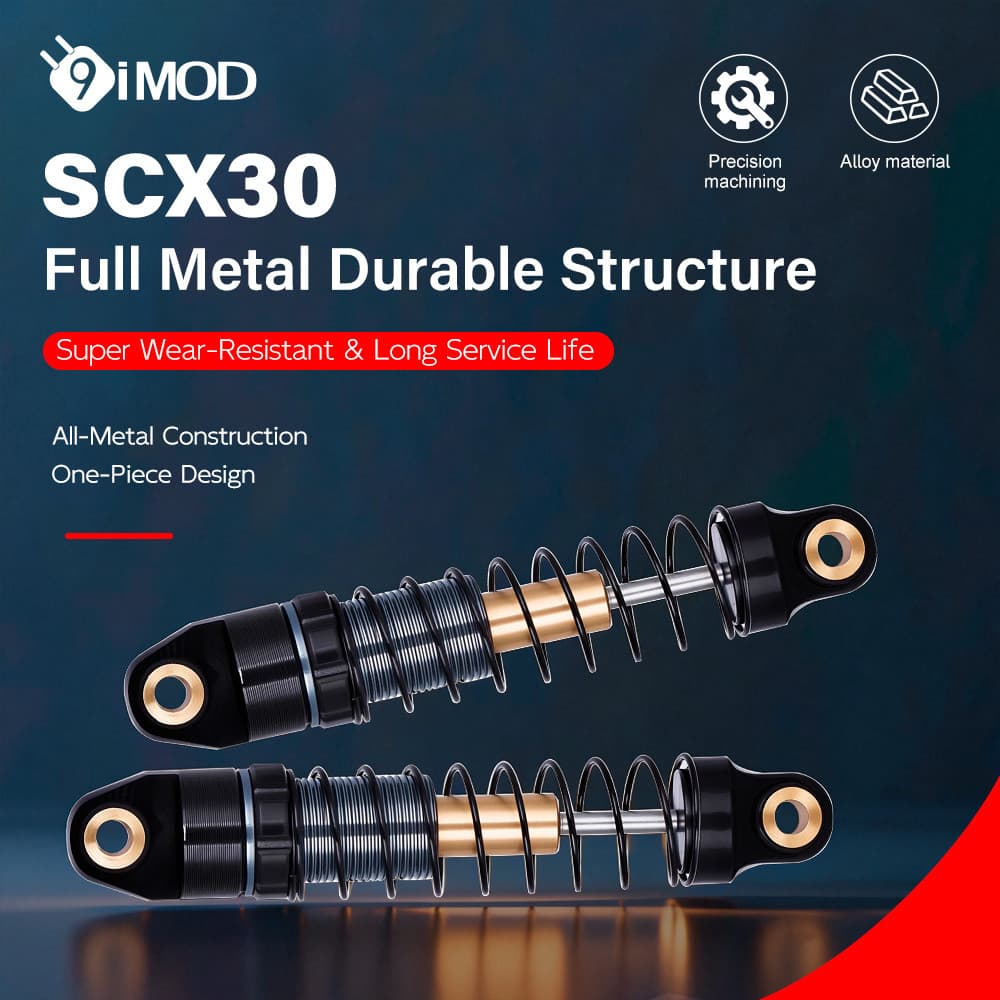 9IMOD 28.5mm CNC Amortecedores De Alumínio 4 Pcs Atualização De Amortecedor Cheio De Óleo Para 1/30 RC Crawler Axial SCX
