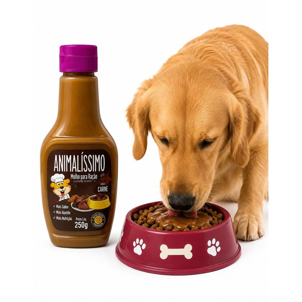 Molho Úmido Cremoso Para Misturar Comida Ração Cão Cachorro