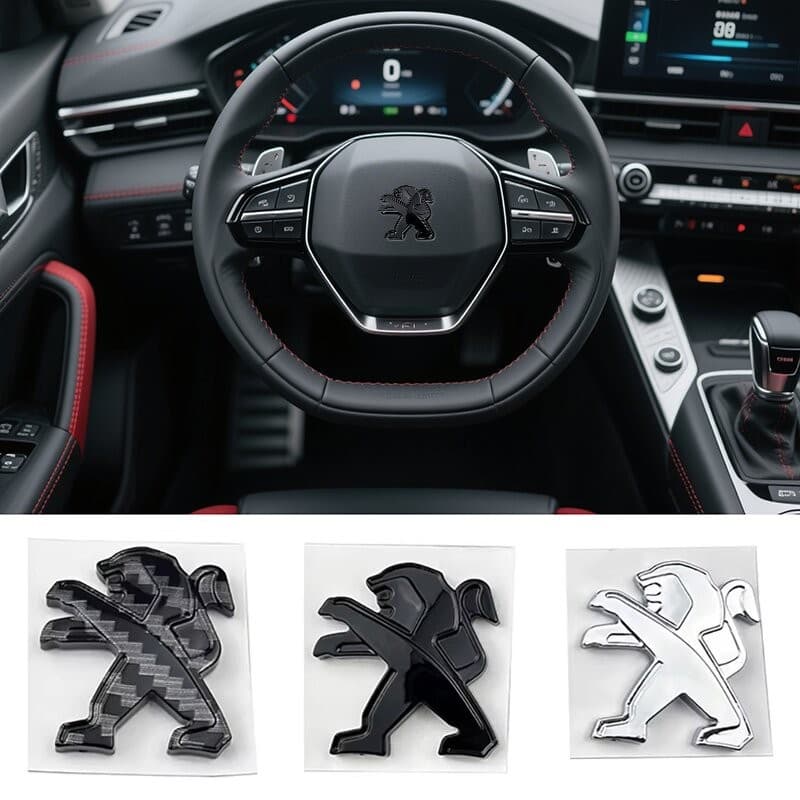 Adesivo Plástico para Volante de Carro, 2.9x3cm, Acessórios para Peugeot 308 307 408 306 208 508 3008 2008 5008 3903