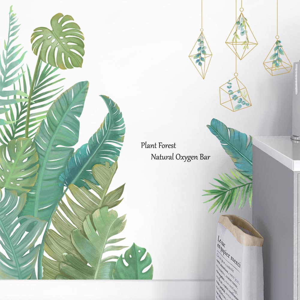 Papel de parede planta folha de bananeira decorativo adesivo de parede sala de estar quarto fundo papel de parede autoad
