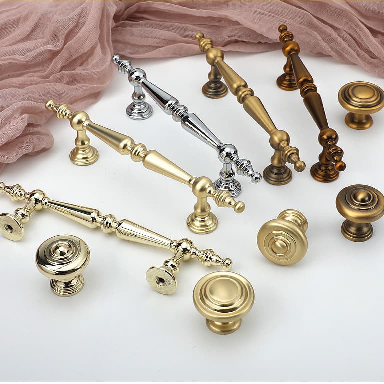 Puxador de Guarda-Roupa em Bronze Estilo Francês Simples, Puxador de Gaveta Nórdico para Armário de Sapatos, Puxador de