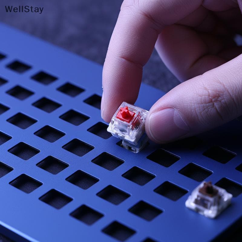 [WellStay] Interruptores De Teclado Trocáveis A Quente 500 Unidades De Baixo Ruído Com Extrator De Tampa De Chave Para S