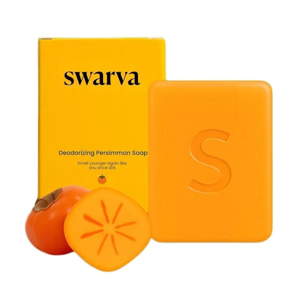 Sabonete de Caqui Swarva, Sabonete Desodorizante de Caqui Swarva (Japonês) para Controle de Odor Corporal, Nutritivo e S