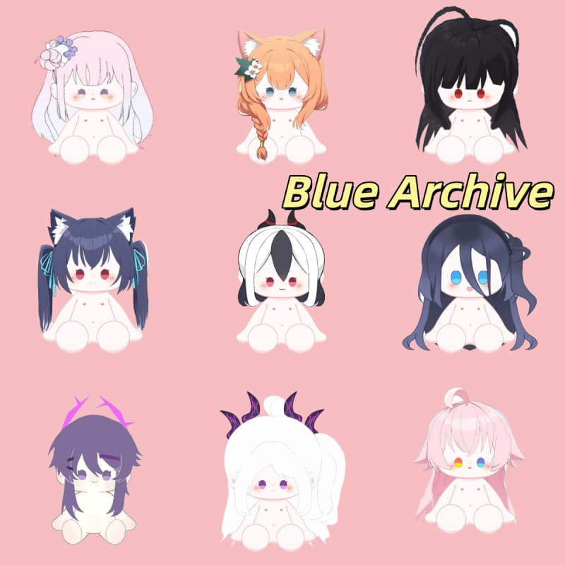 Boneco de Pelúcia Blue Archive, Hina Shiroko Nonomi Aru, Personagem Fofo de Anime e Jogo, Pelúcia Macia de Algodão de 40