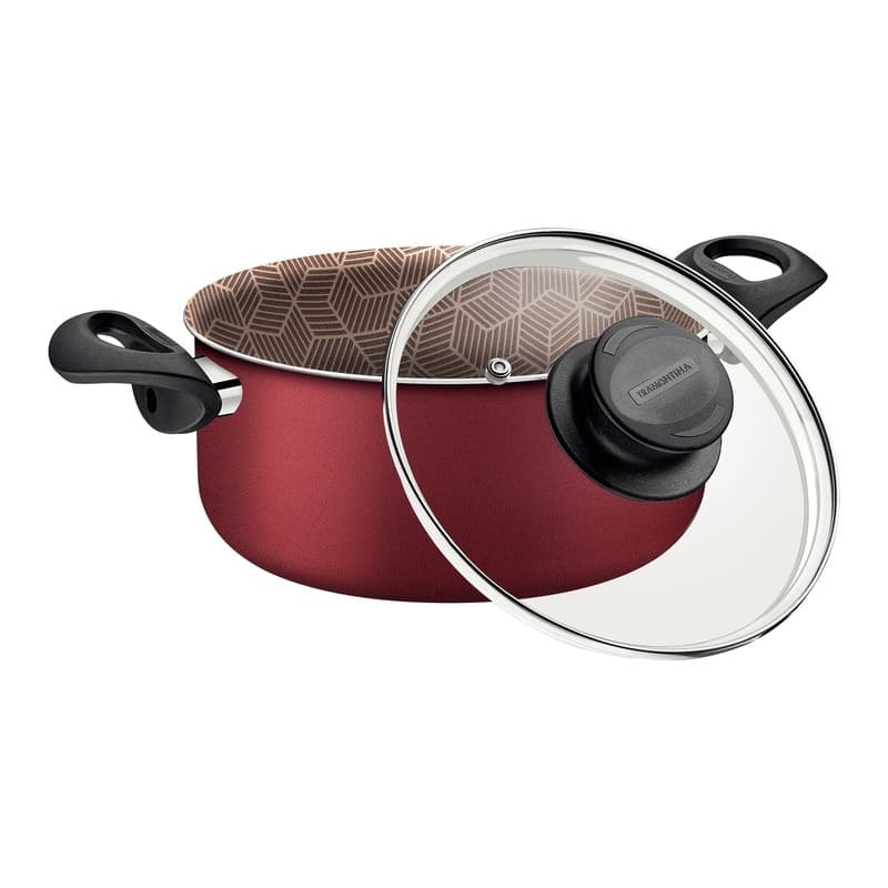 Caçarola Tramontina Paris 6,3L Vermelho 26cm antiaderente