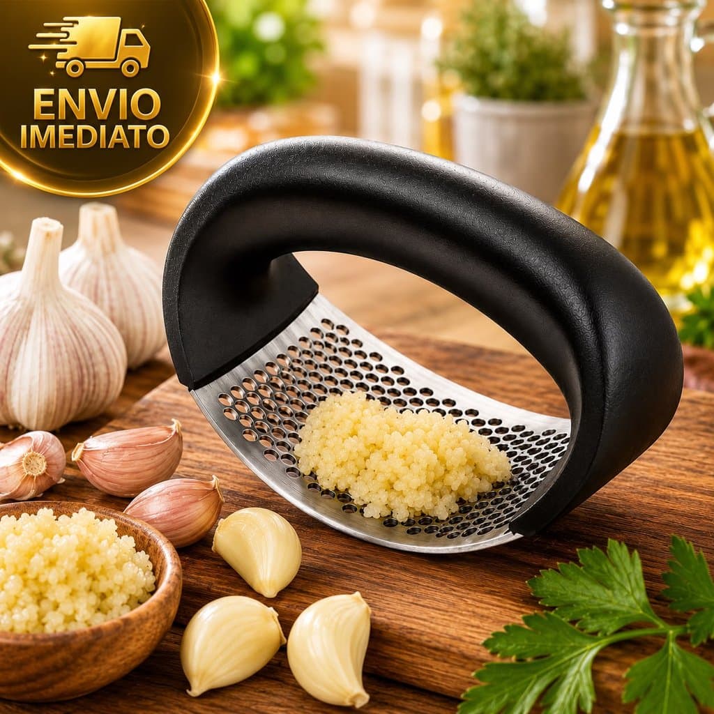 Amassador de Alho Manual Premium | Espremedor e Triturador de Alho | Prático, Resistente e Fácil de Usar | Cozinha