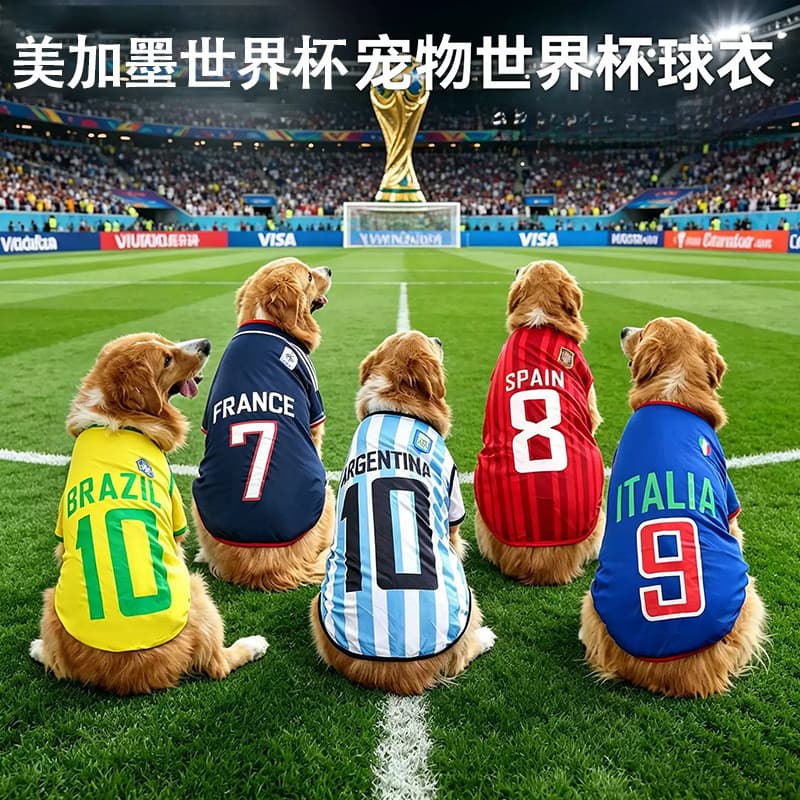 Roupas para cães de estimação Copa do Futebol do Mundo Primavera Verão Estilo Teddy Golden Retriever Samoyed Pequeno Méd