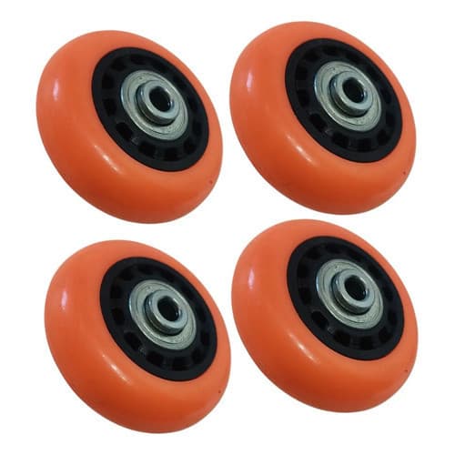 Kit 4 Rodas Patins Roller Vintage Rolamentada 55x15mm Laranja