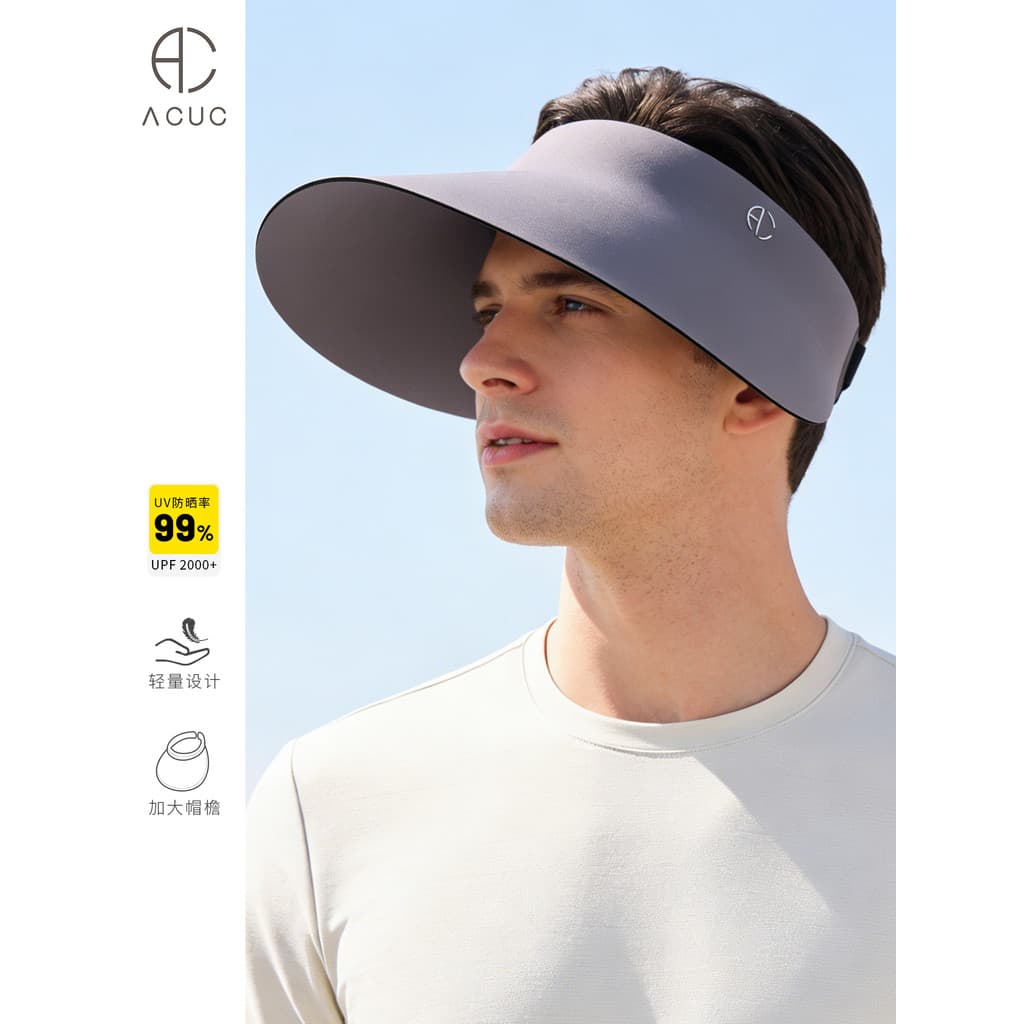 Chapéu de sol ACUC masculino Anti-ultravioleta chapéu de sol masculino ao ar livre legal respirável aba grande vazio cha