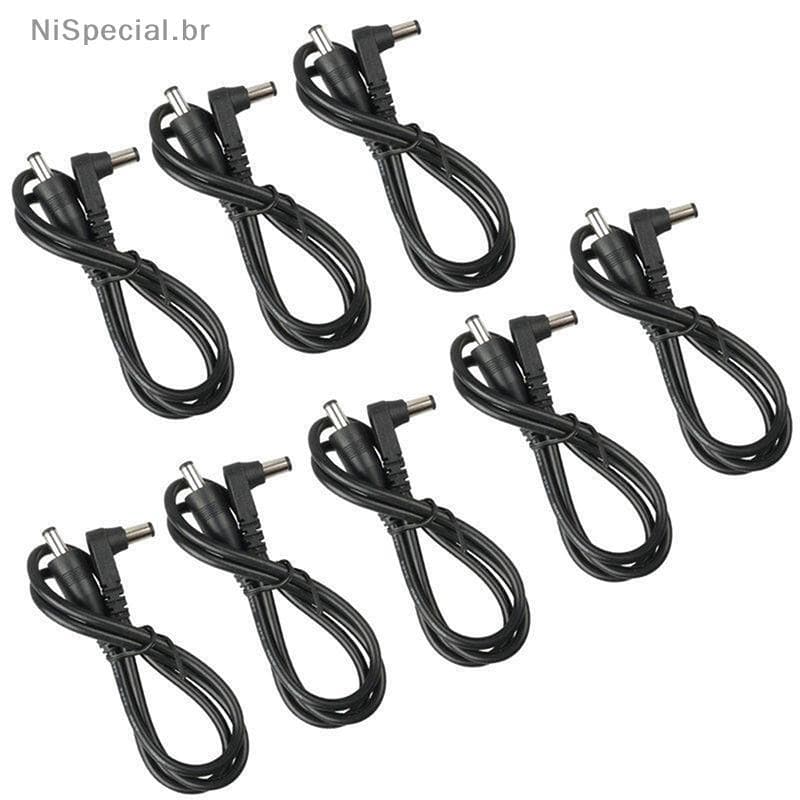 [Nis] 8 Unidades De Cabo DC Para Pedal De Efeito De Guitarra , De Alimentação/60 Cm , Tamanho 2.1 mm [BR]