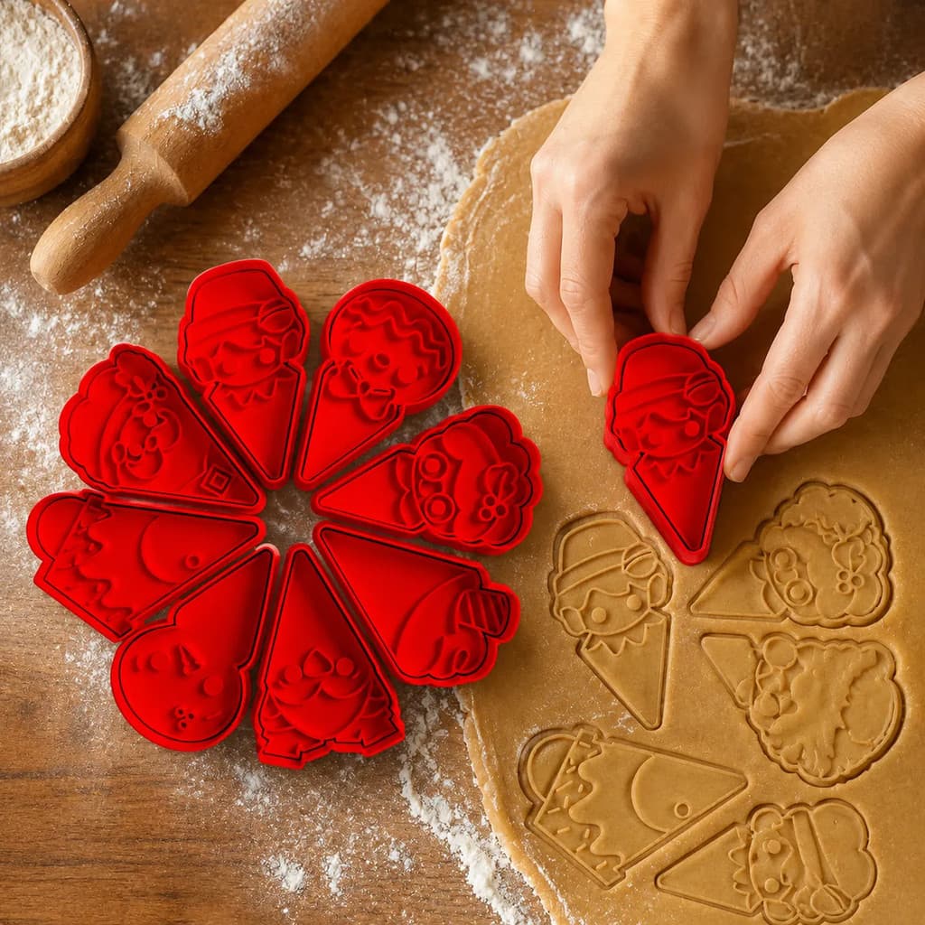 Kit 8 Cortadores Natalinos Biscoito Confeitaria Decoração