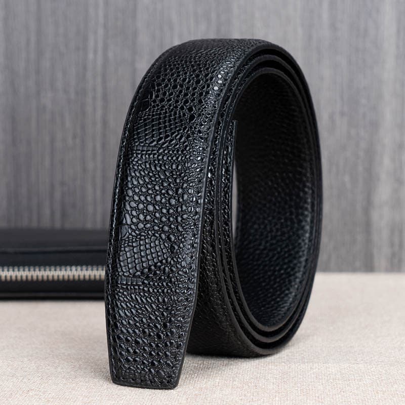 Não cinto de cabeça cinto sem cabeça cinto tira fivela automática masculino fivela cinto padrão crocodilo negócios 3.5 c
