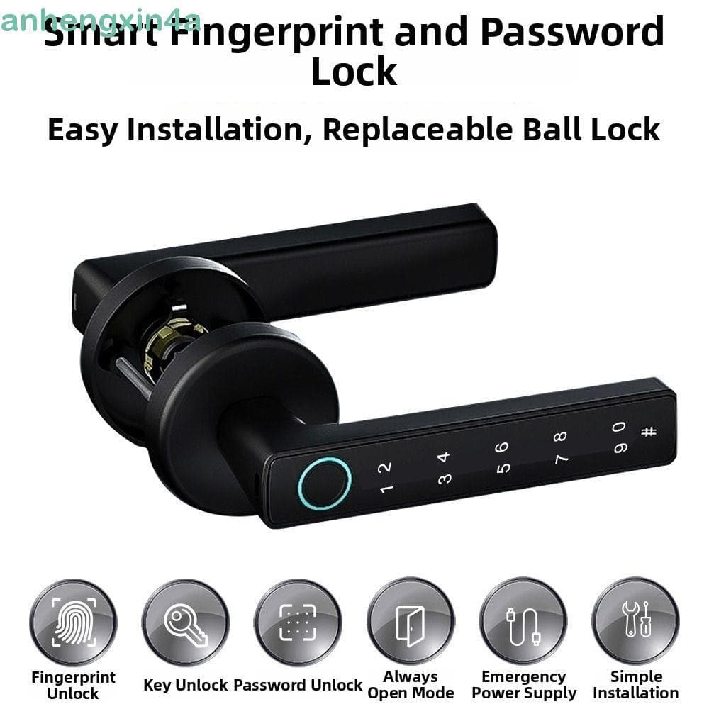 Maçanetas Digitais Eletrônicas ANHENGXIN , Fechadura Inteligente Com Impressão Digital Bluetooth , Senha