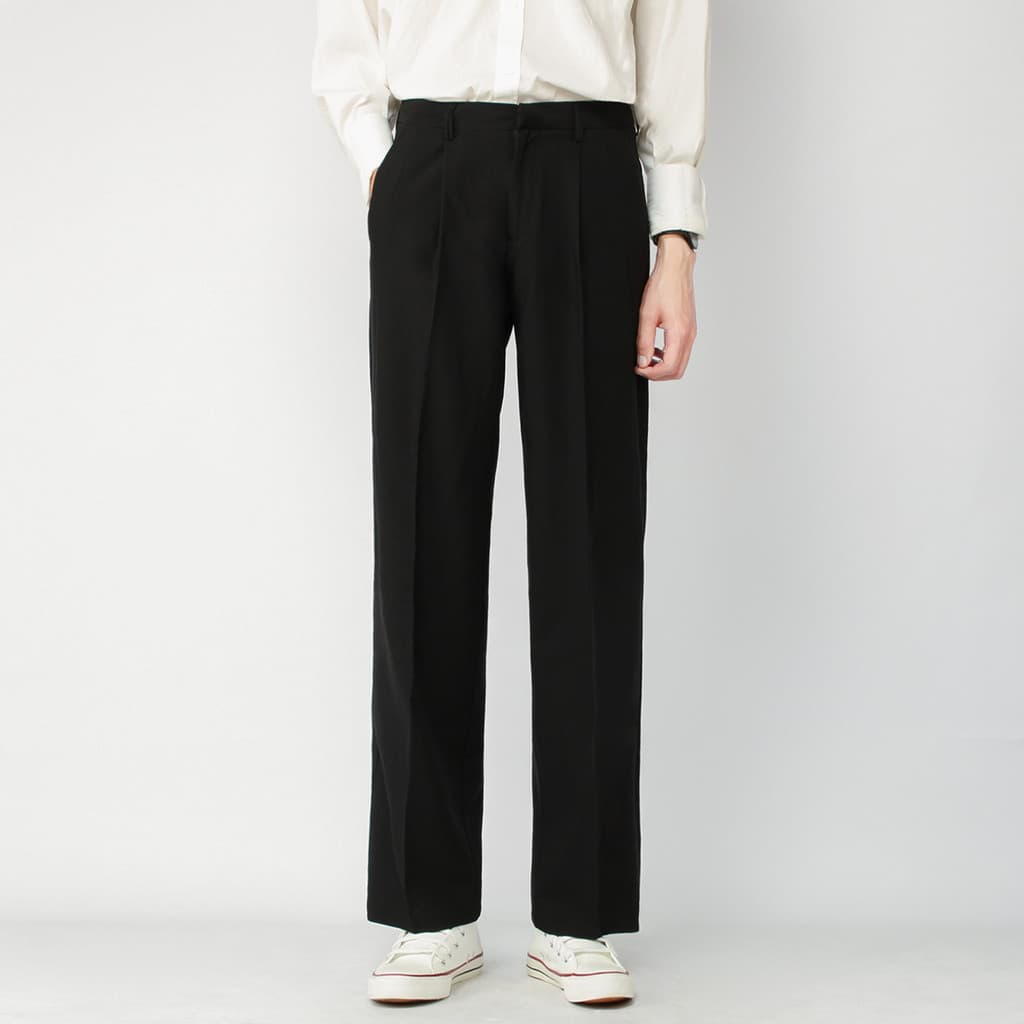 Calças retas de perna larga masculinas soltas High-End Drape preto terno calças casuais calças masculinas primavera verã