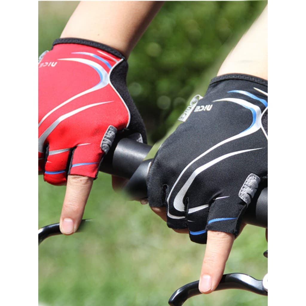 NICE Fengyu masculino feminino bicicleta ciclismo luvas de Silicone meio dedo absorção de umidade transpiração Sh