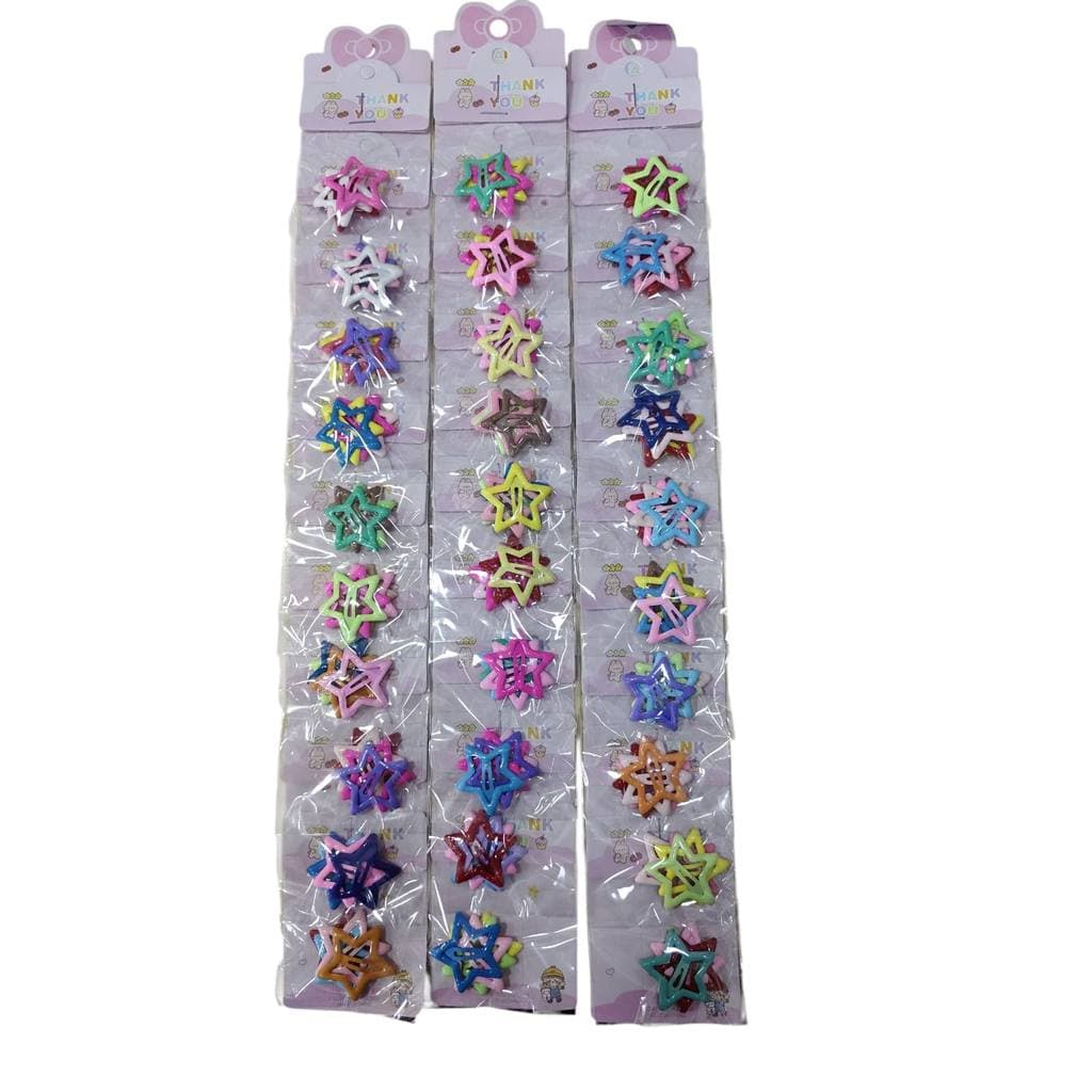 Kit cartela 30/60/90 Uni prentedor Garotas estrela Presilha de Cabelo Infantil  Pentagrama Grampo Acessórios