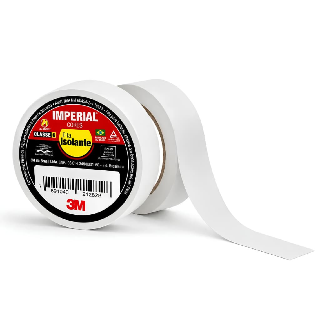 Fita Isolante Colorida 19mm X 20m Branca Hb004298020 3M