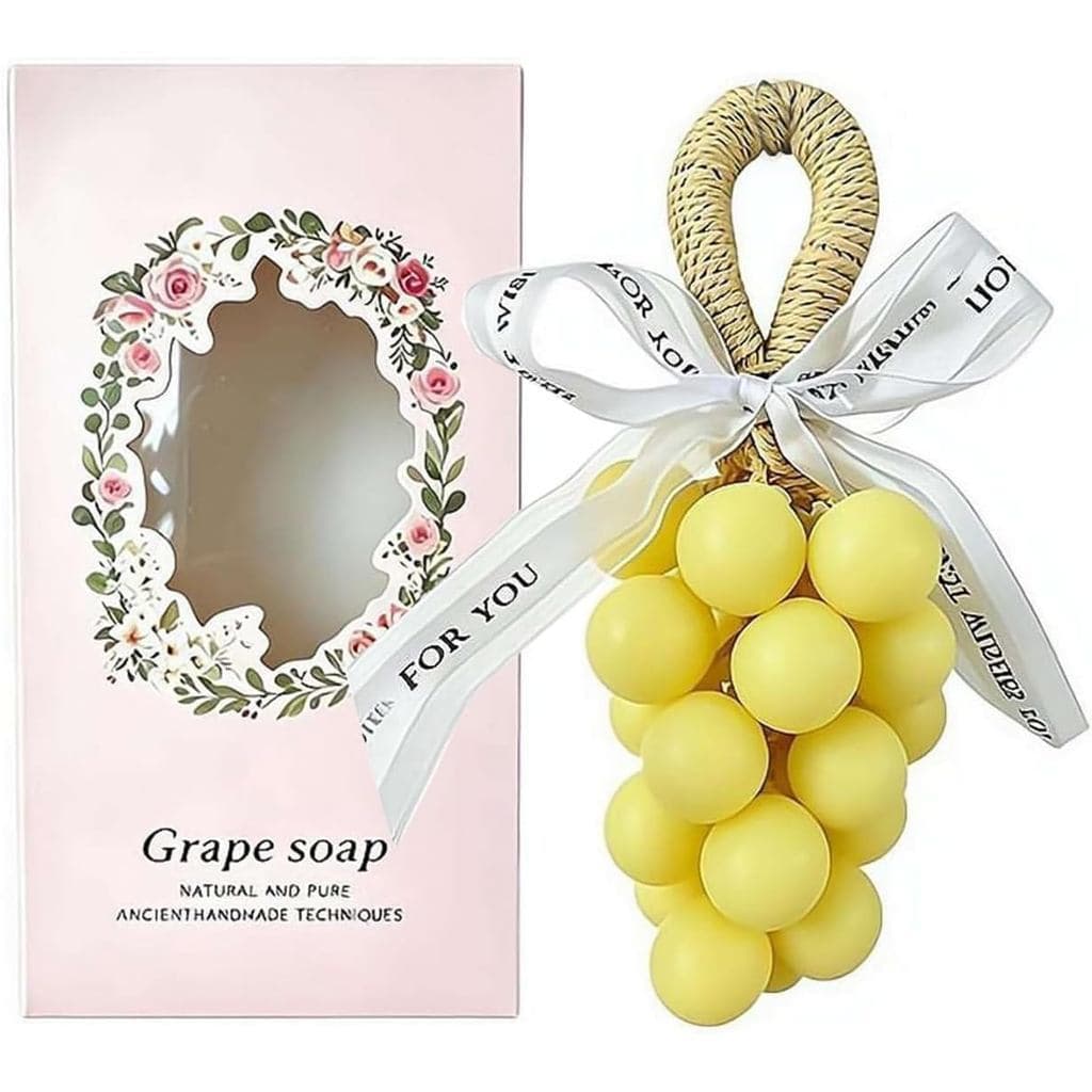 Sabonete artesanal em formato de uva, design de cacho de uvas (Amarelo A, S) |     Sabonete em formato de uva, sabonete