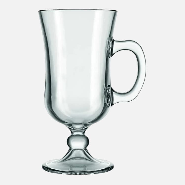 Caneca Nevada Irish Coffee 240 ml em Vidro Transparente Nadir - Kit com 12 Unidades