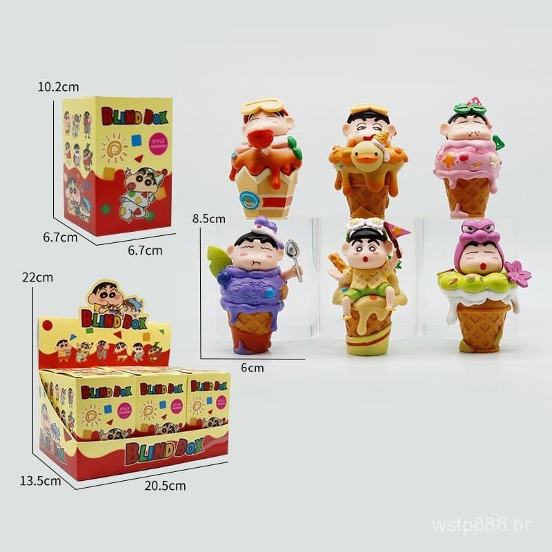 20256 peças/conjunto, 8,5 cm, anime japonês Crayon Shin-chan, figura em versão Q do Nohara Shinnosuke em formato de casq