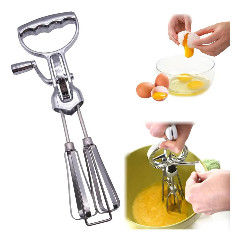 Batedeira Manual Clássica de Aço Inoxidável