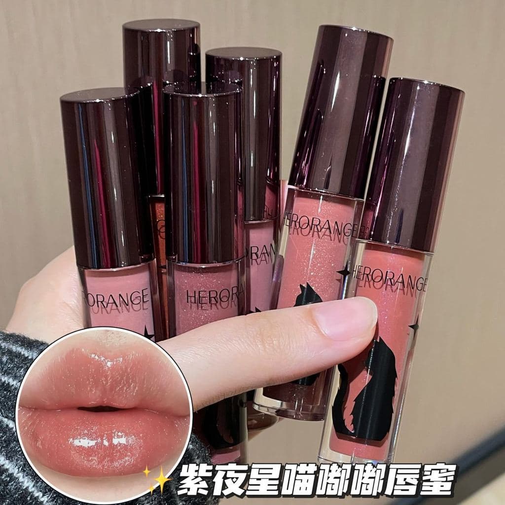 Brilho Labial HERORANGE com Efeito Espelhado, Hidratante, Nutritivo, Translúcido e Cintilante