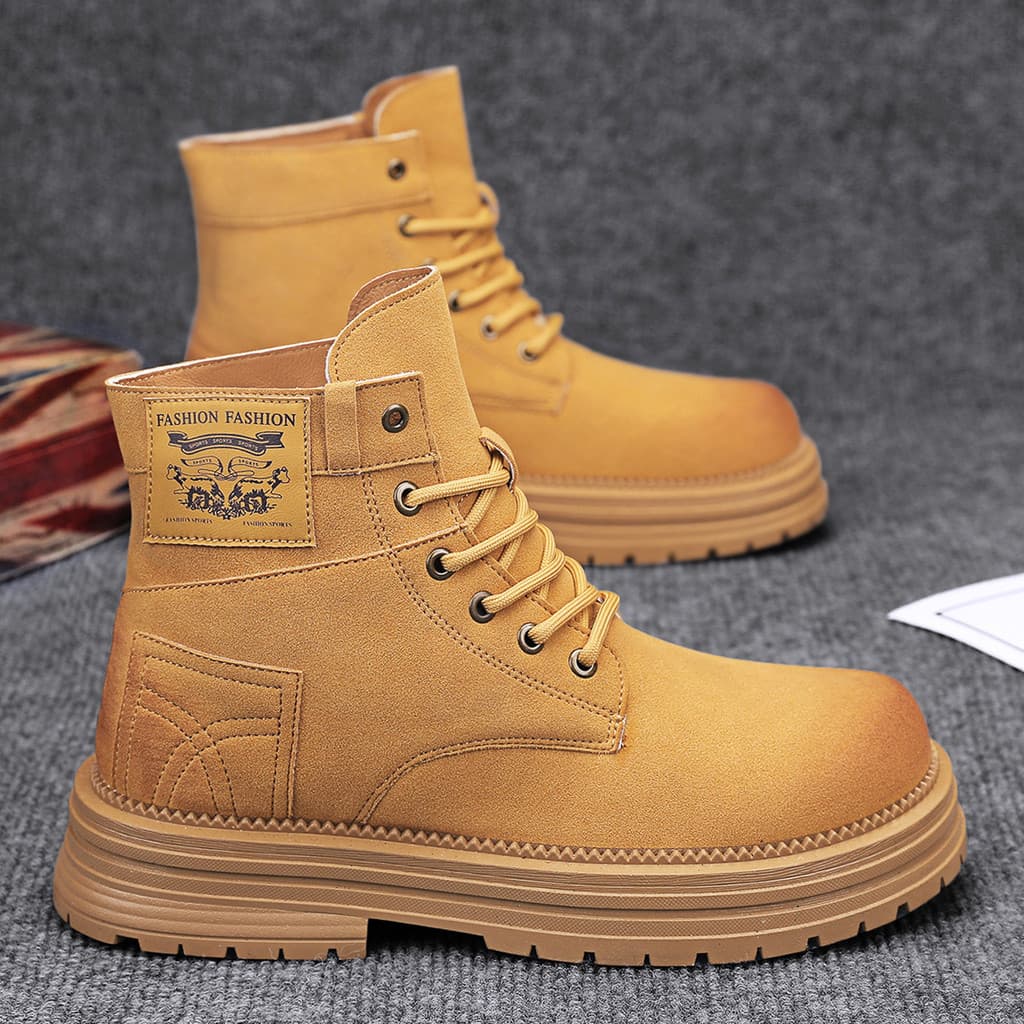 Botas masculinas verão estilo britânico de alta qualidade motocicleta Martin botas masculinas Kick não Bad ruibarbo bota