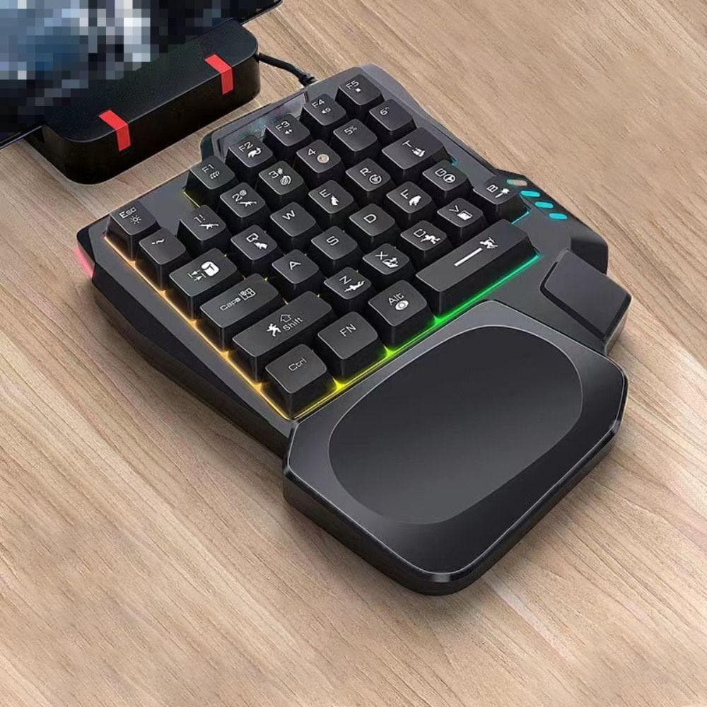 Teclado FTARLY Com Uma Mão , USB Luminoso De Única , Mini Mecânico Ultrafino Para Jogos