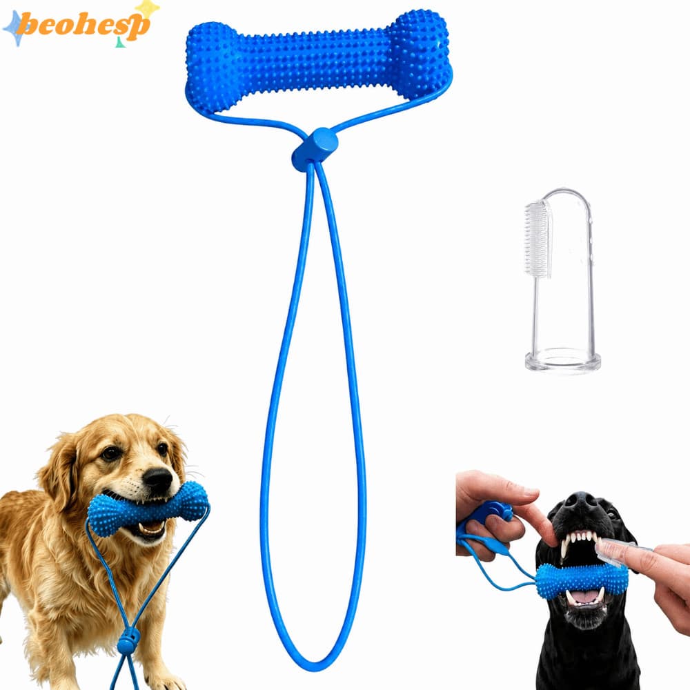Suporte Canino De Dupla Ação BEOHESP , PVC Evita Cárie Dentária , Brinquedo Para Mastigar Cachorro