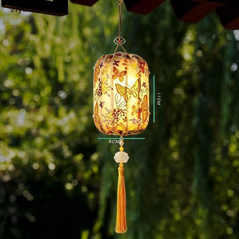ziyulinph Retro Portátil Brocado Lanterna DIY Artesanal Brilhante Lâmpada De Madeira Criativo Artesanato Brinquedo Para