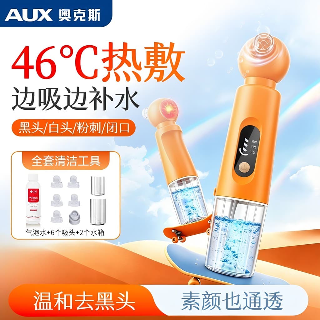 Aox pacote quente instrumento de cravo pequena bolha sucção cravo ferramenta útil Facial poros limpeza instrumento belez
