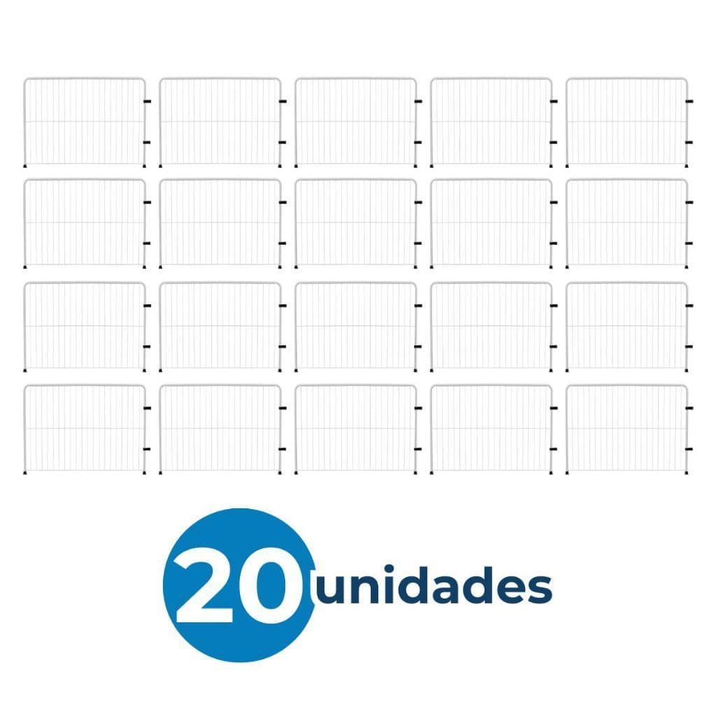 Kit 20 Grades Cercado Modular Piscina Jardim Proteção Cães Coelho Crianças Pet 0,7x1m