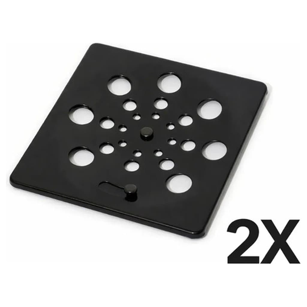 Kit 2 Ralo Abre É Fecha 10x10 Preto JJM Ralos É Grelhas para Banheiro Cozinha Piscina