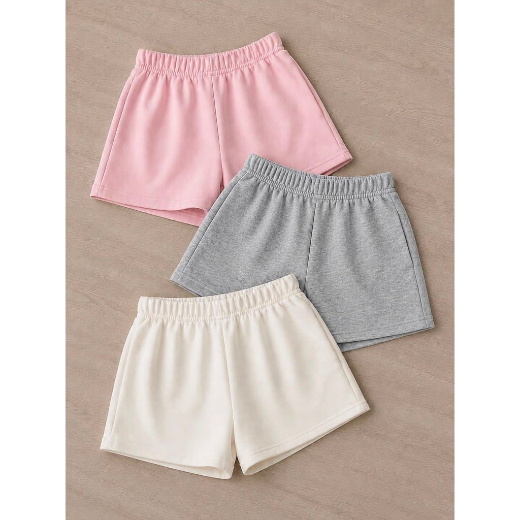 Short Feminino Moletom Liso Bolso Lateral Elástico Cintura Cor Tendência academia Bermuda Confortavel