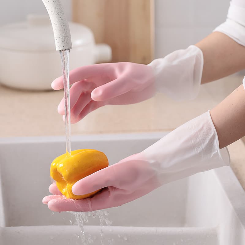 Borracha de borracha látex limpeza doméstica à prova dwaterproof água cozinha do agregado familiar luvas de lavar louça