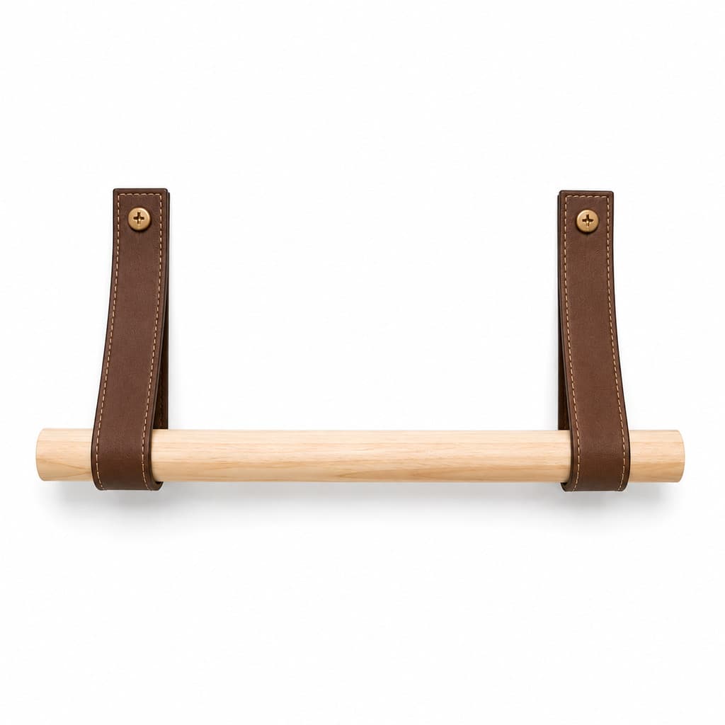 Suporte Parede 1 Toalha Banho Rosto Couro Lavabo Banheiro