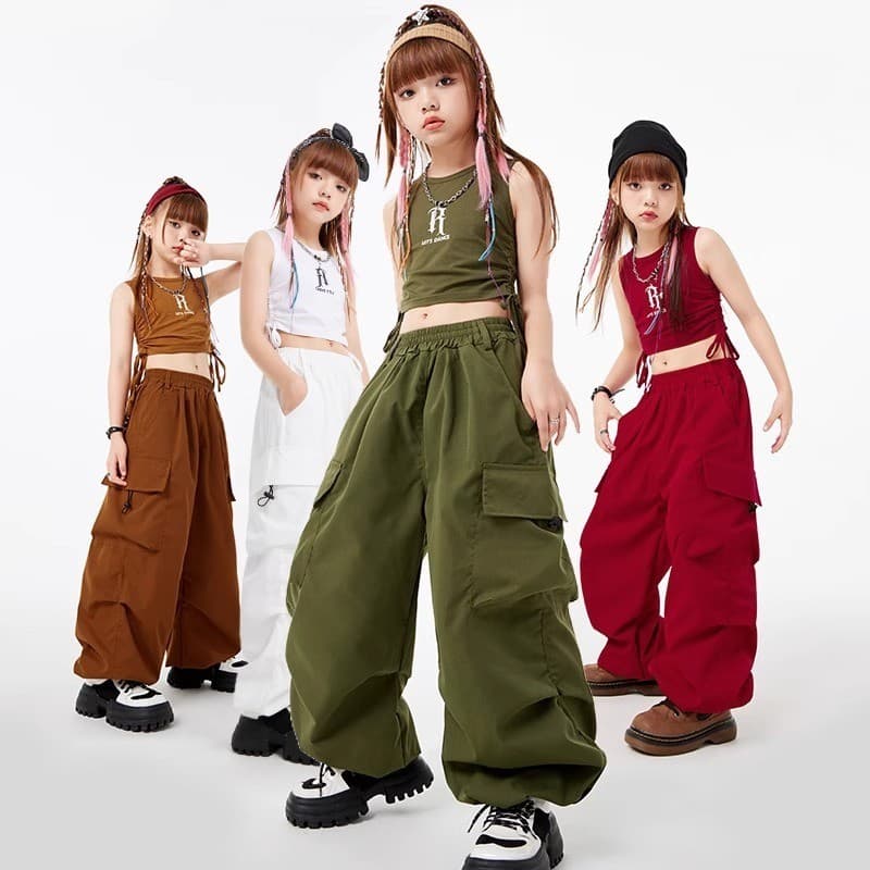 Meninas jazz dança traje macacão desempenho traje terno verão crianças dança de rua na moda traje Hip Hop jazz desempenh