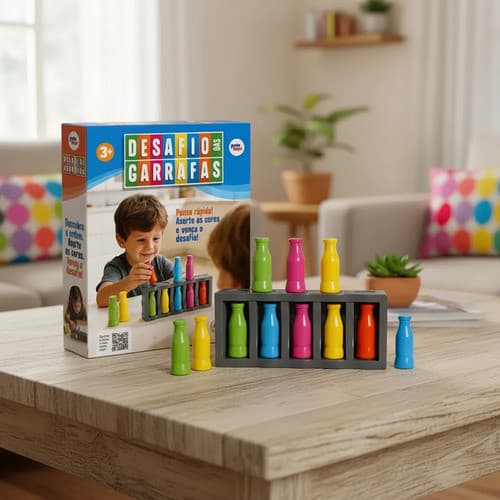 Jogo Desafio Garrafas Coloridas Educativo Infantil Divertido