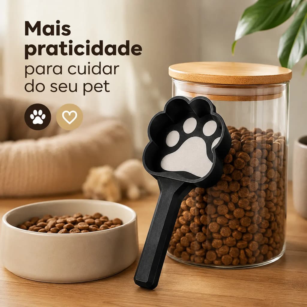 Pá Medidora De Ração Colher Pet Em Formato De Patinha